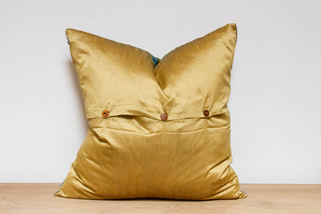 Muted Gold Festive Silk Euro Pillow Cover