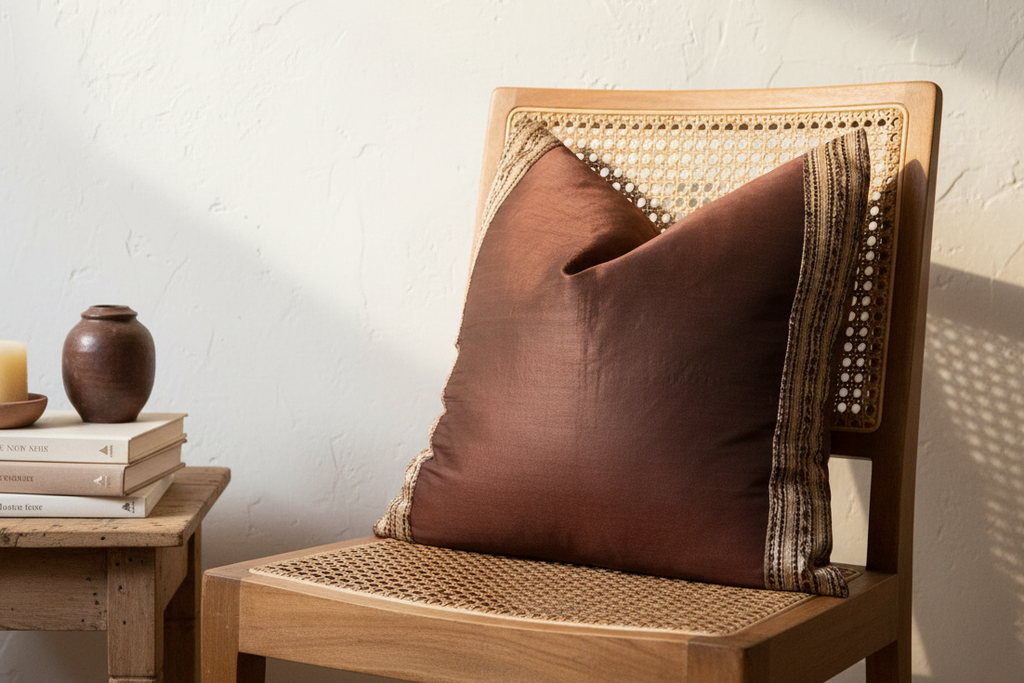 Hickory Festive Silk Euro Pillow Cover
