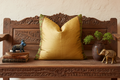 Metallic Gold Festive Silk Euro Pillow Cover