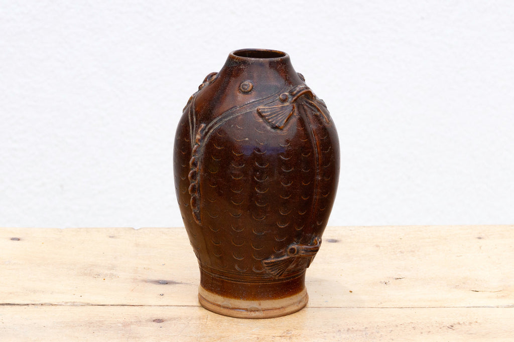 Mid-Century Glazed Fish Shape Vase