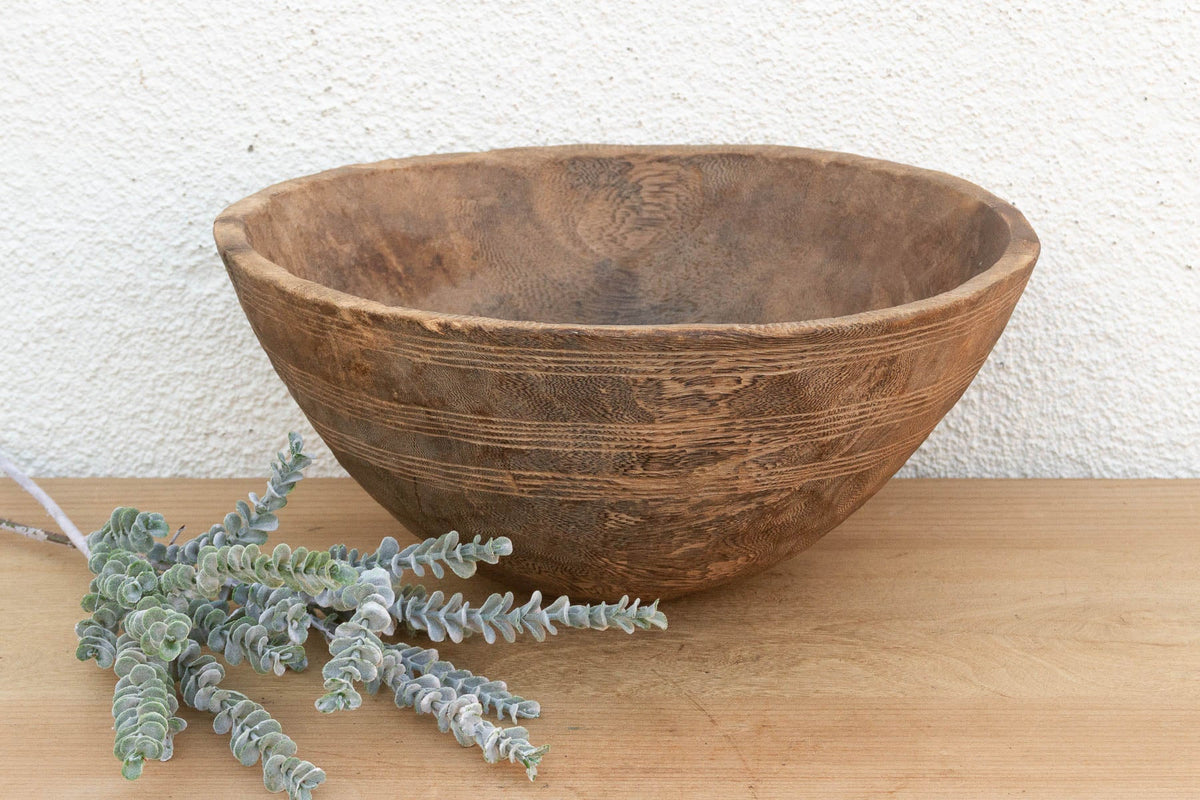 Charred Finish Antique African Bowl