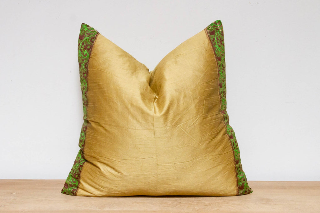 Metallic Gold Festive Silk Euro Pillow Cover