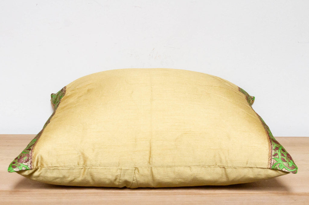 Metallic Gold Festive Silk Euro Pillow Cover