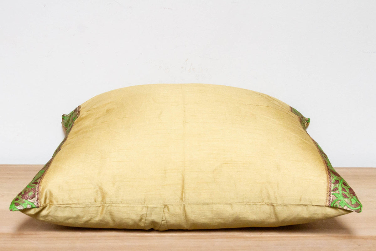 Metallic Gold Festive Silk Euro Pillow Cover
