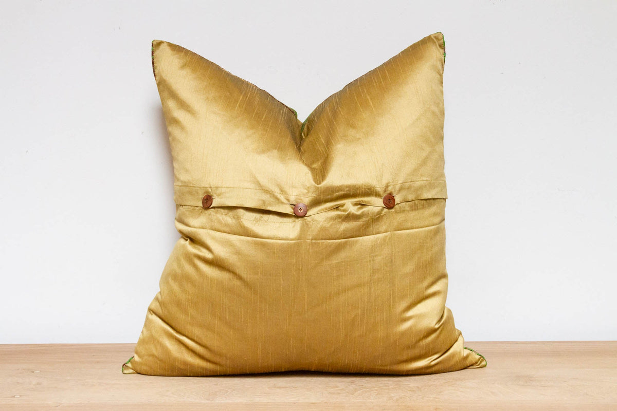 Metallic Gold Festive Silk Euro Pillow Cover