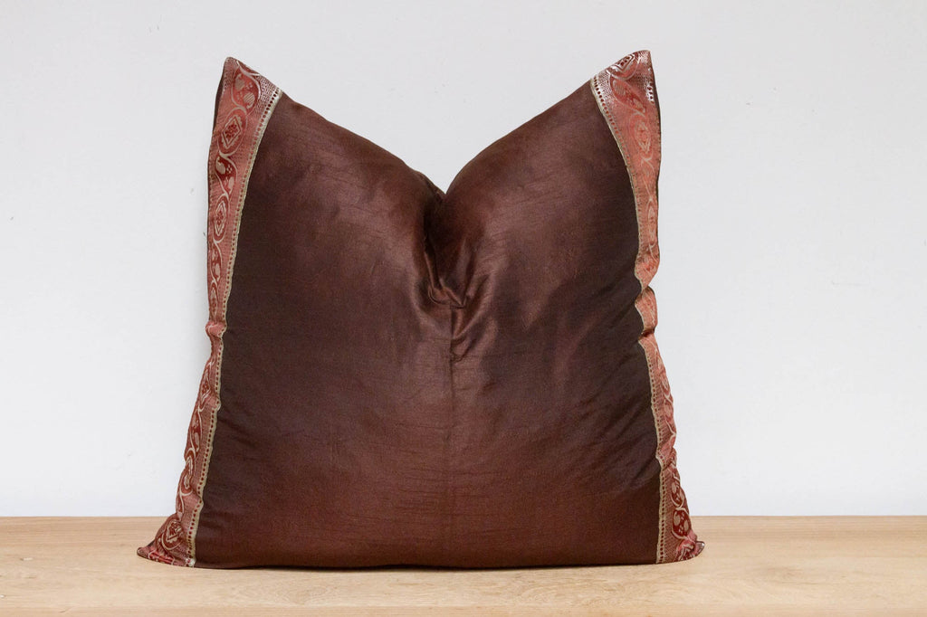 Cacao Festive Silk Euro Pillow Cover