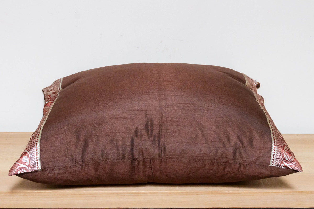Cacao Festive Silk Euro Pillow Cover