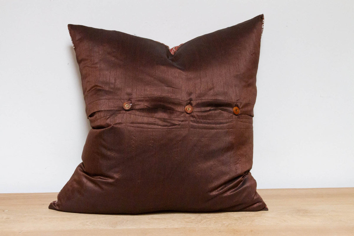 Cacao Festive Silk Euro Pillow Cover