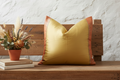 Golden Poppy Festive Silk Euro Pillow Cover