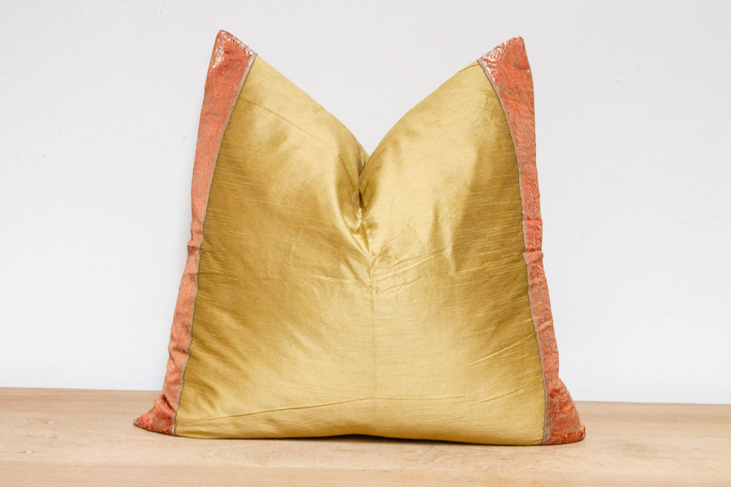 Golden Poppy Festive Silk Euro Pillow Cover