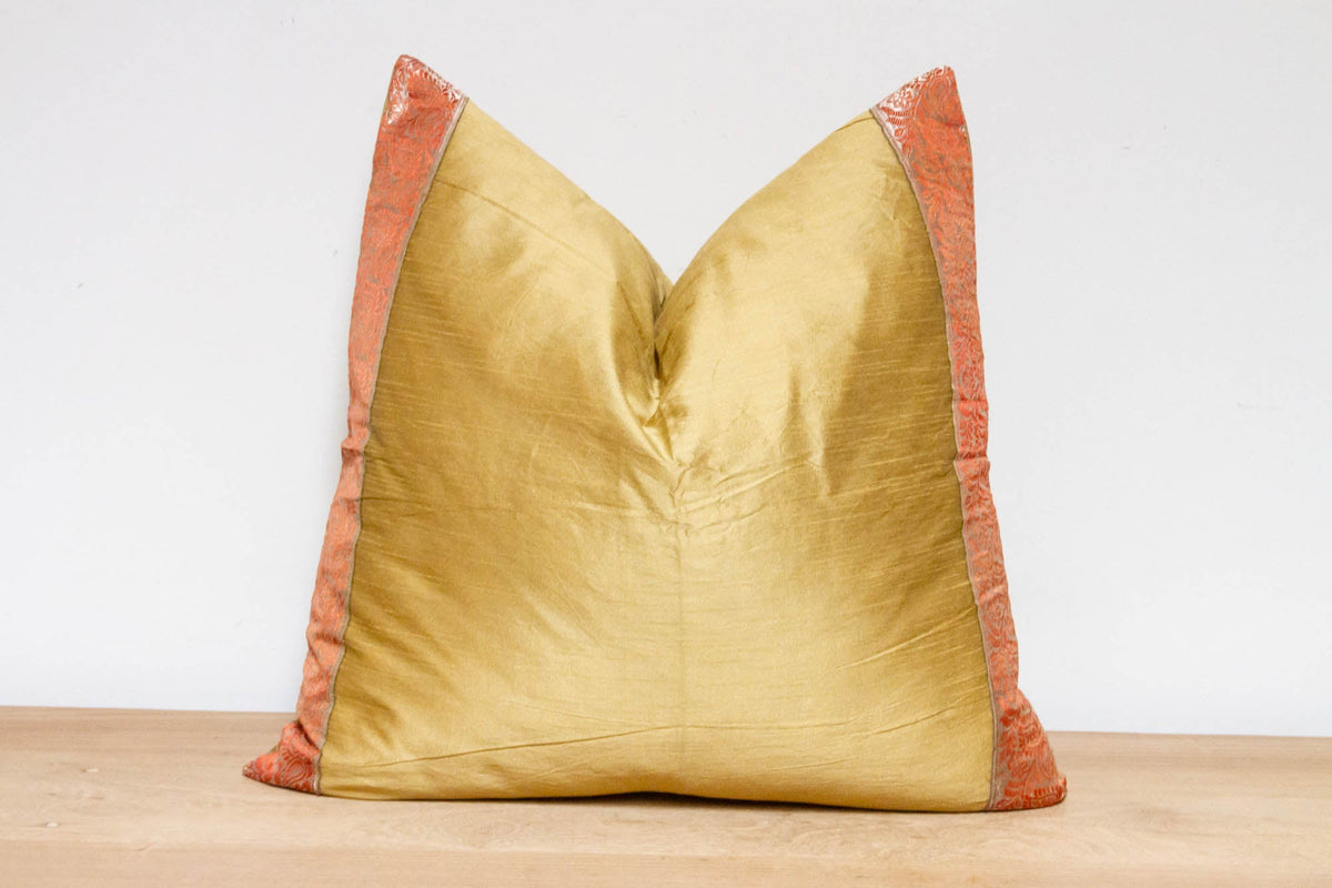 Golden Poppy Festive Silk Euro Pillow Cover