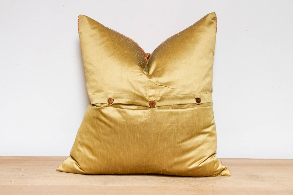 Golden Poppy Festive Silk Euro Pillow Cover