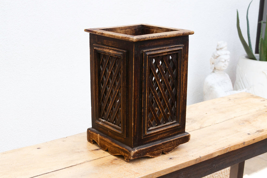 Vintage Lattice Jali Basket Planter