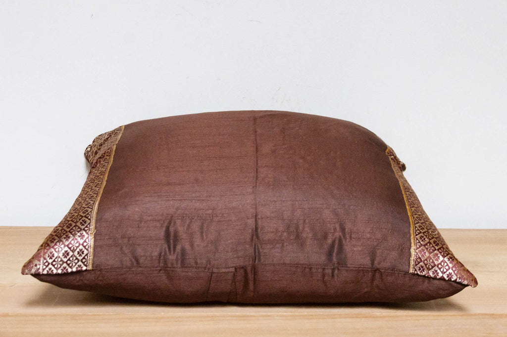 Umber Festive Silk Euro Pillow Cover