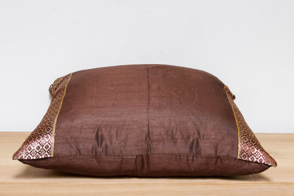 Umber Festive Silk Euro Pillow Cover