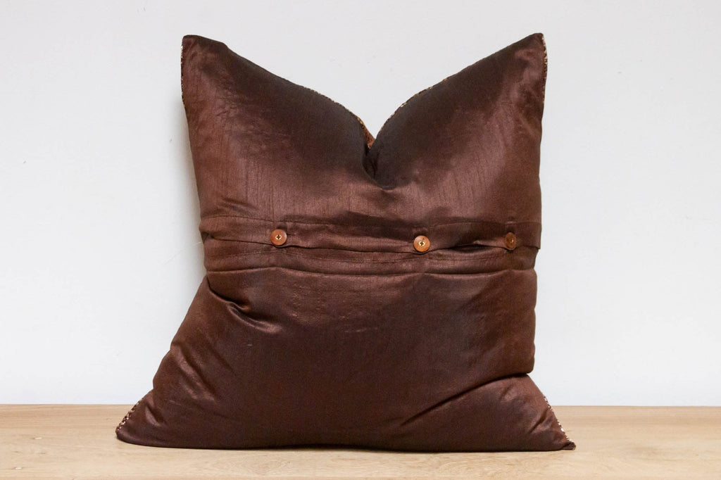 Umber Festive Silk Euro Pillow Cover