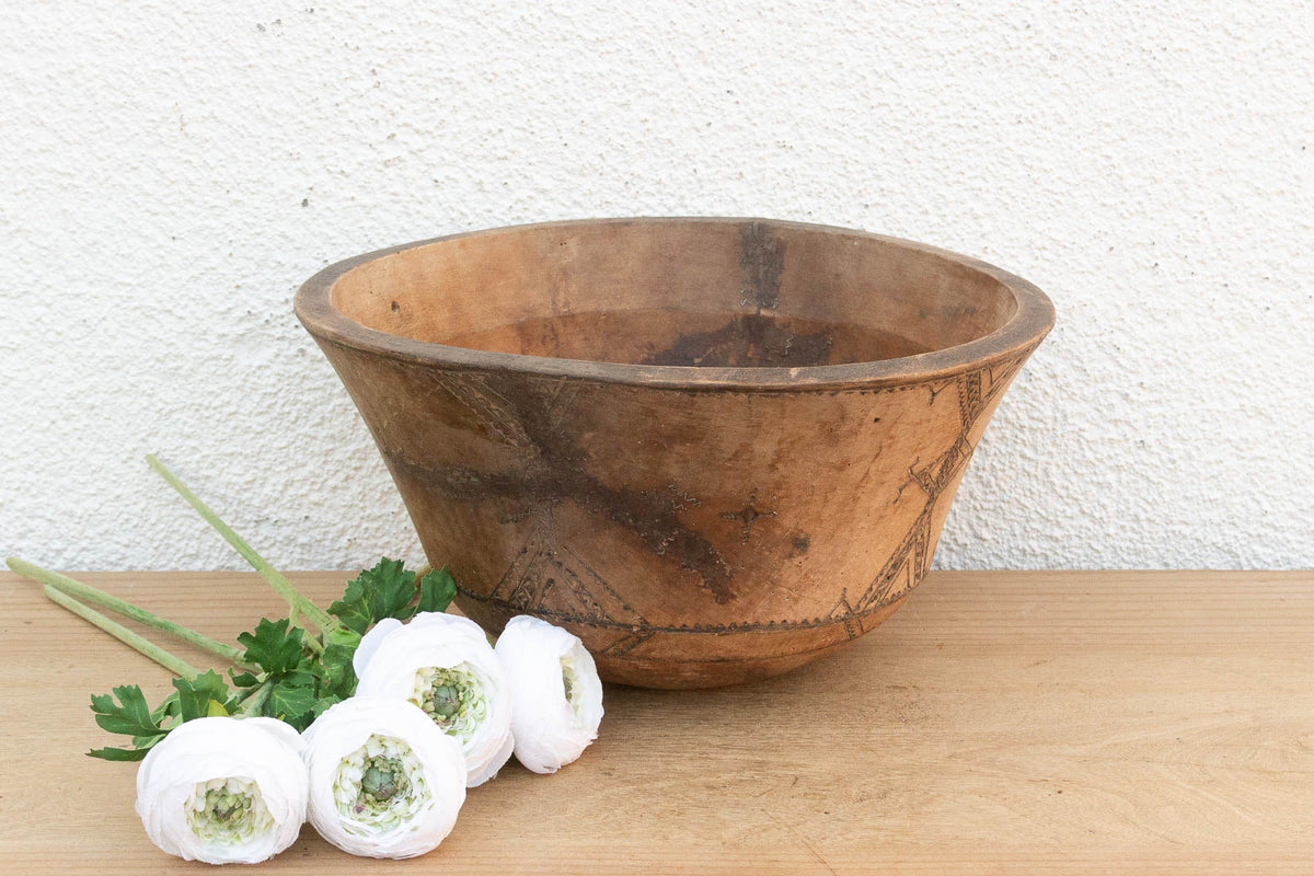 Rustic Handcarved African Bowl