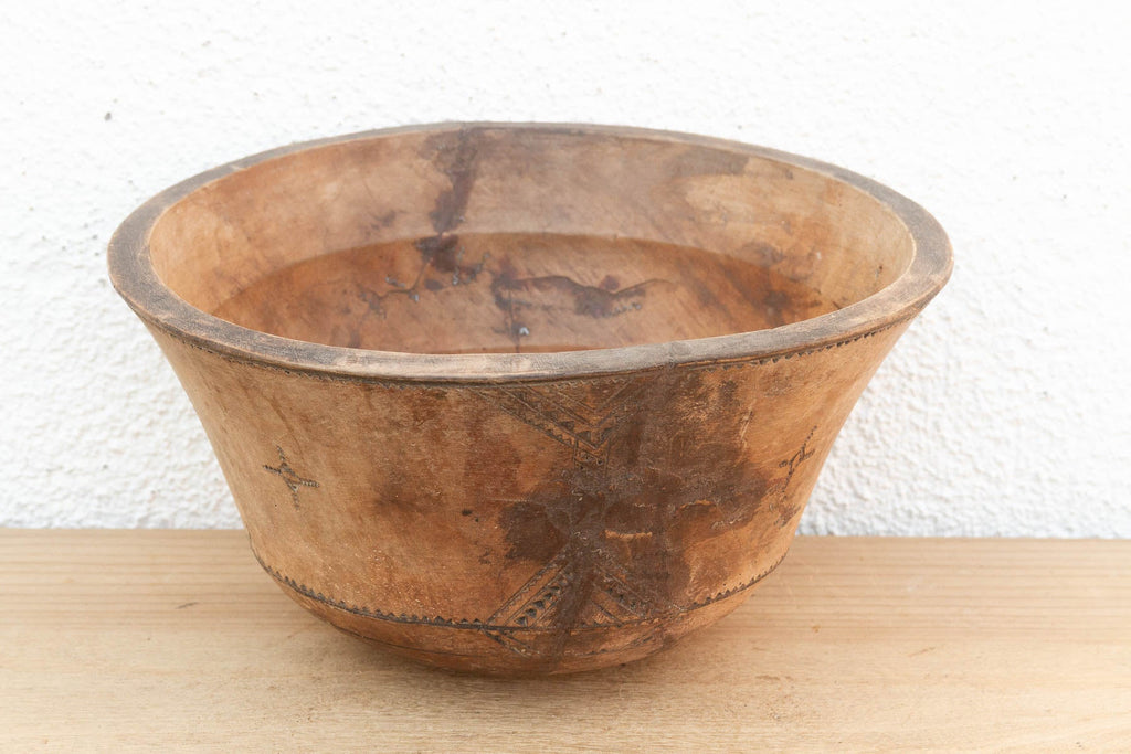 Rustic Handcarved African Bowl