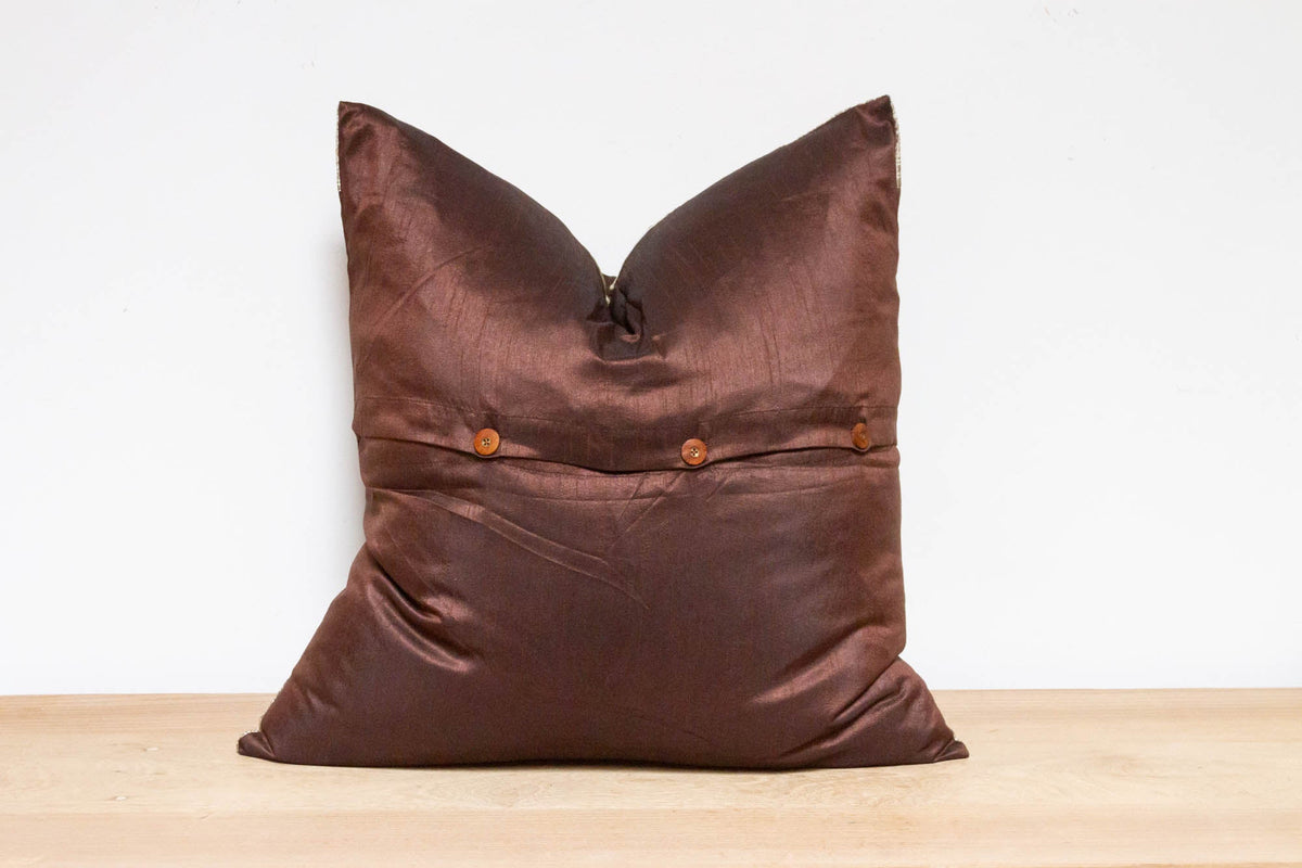 Sepia Festive Silk Euro Pillow Cover