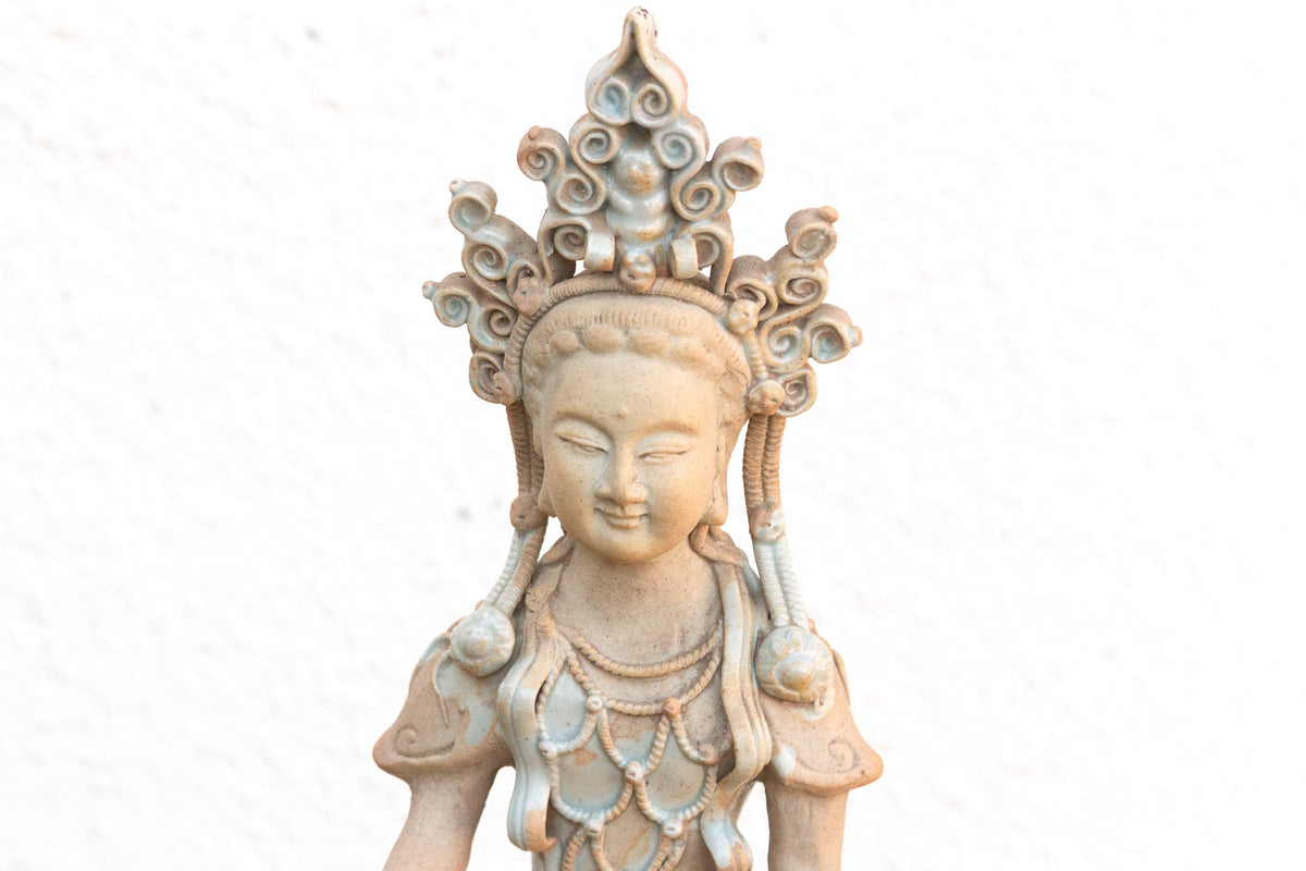 Timeless Chinese Porcelain Bodhisattva Sculpture