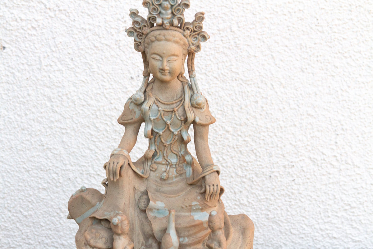Timeless Chinese Porcelain Bodhisattva Sculpture