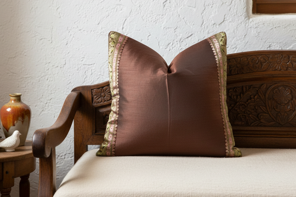 Wenge Festive Silk Euro Pillow Cover
