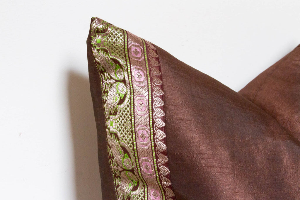 Wenge Festive Silk Euro Pillow Cover