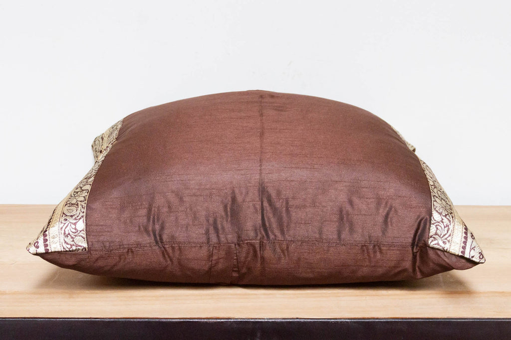 Night Brown Festive Silk Euro Pillow Cover