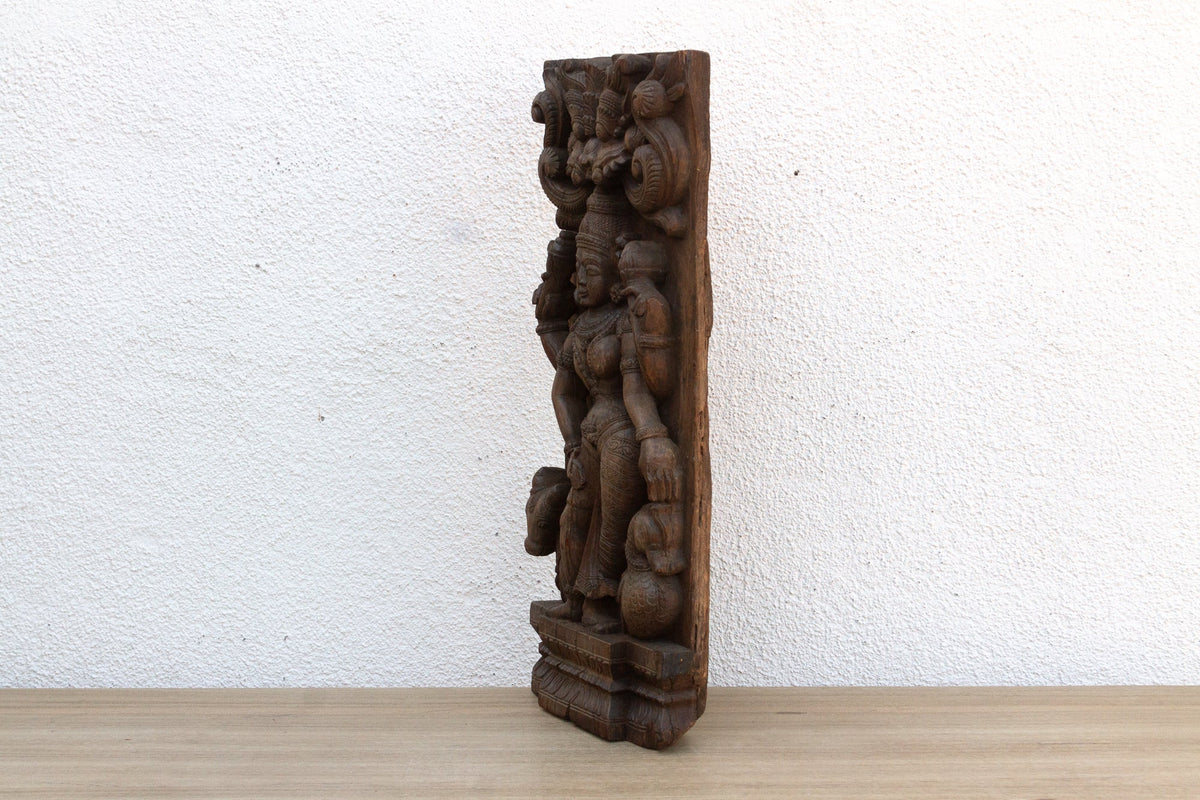 Vishnus Grace Antique Indian Finely Carved Panel