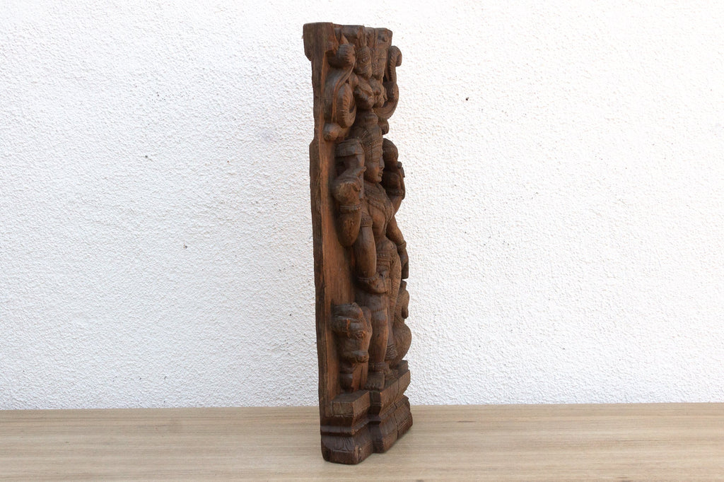 Vishnus Grace Antique Indian Finely Carved Panel