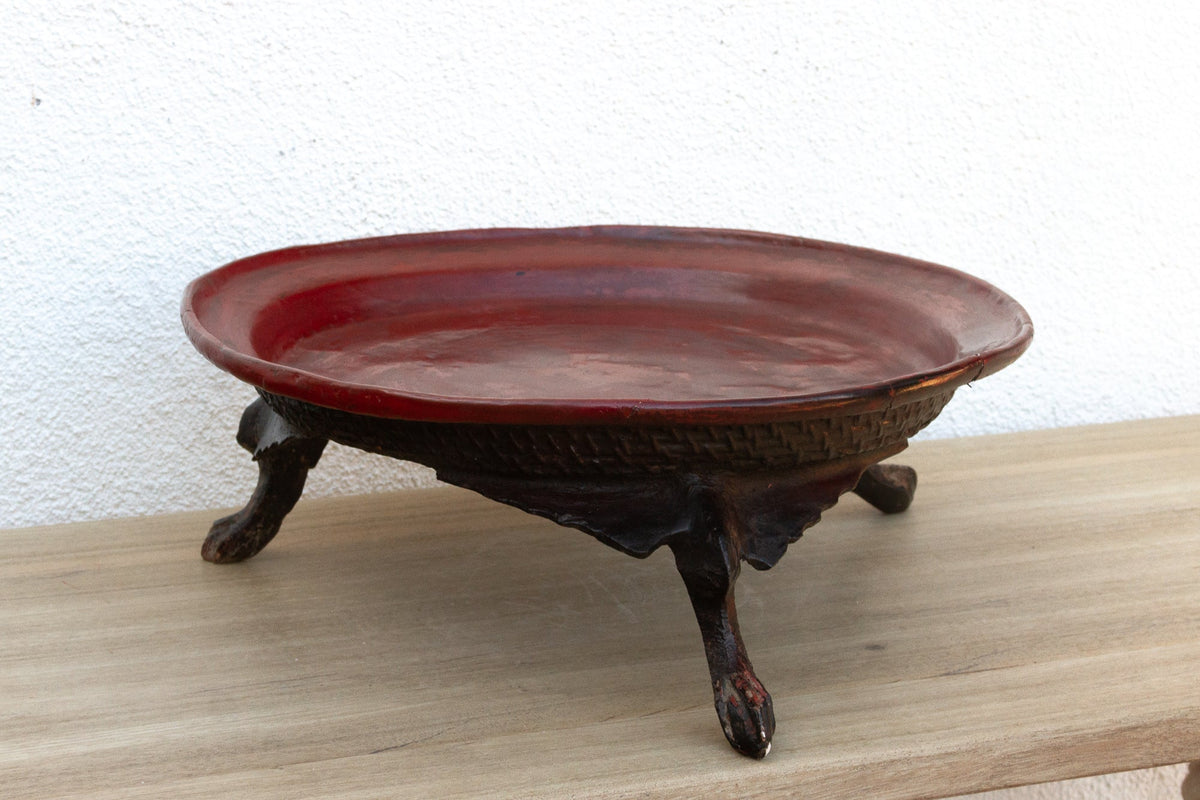 Offering Elegance, Antique Burmese Lacquered Tray