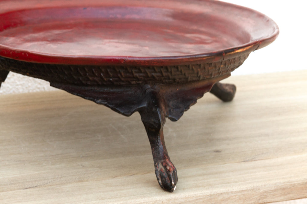 Offering Elegance, Antique Burmese Lacquered Tray