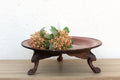 Tripod Red Lacquered Burmese Tray