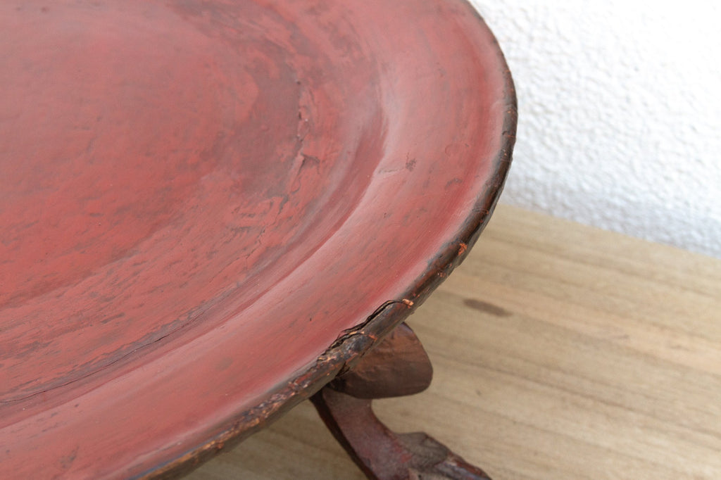 Tripod Red Lacquered Burmese Tray