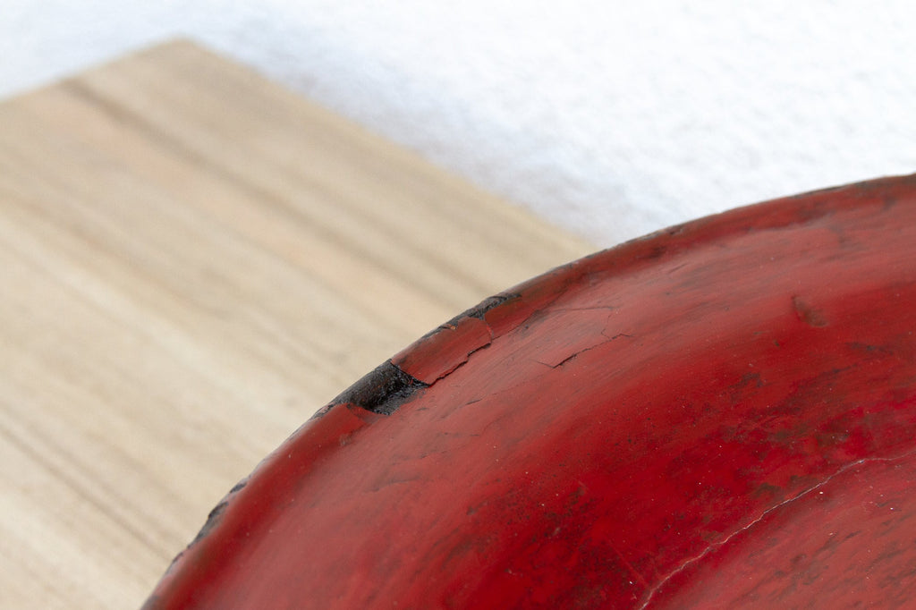Tripod Red Lacquered Burmese Tray