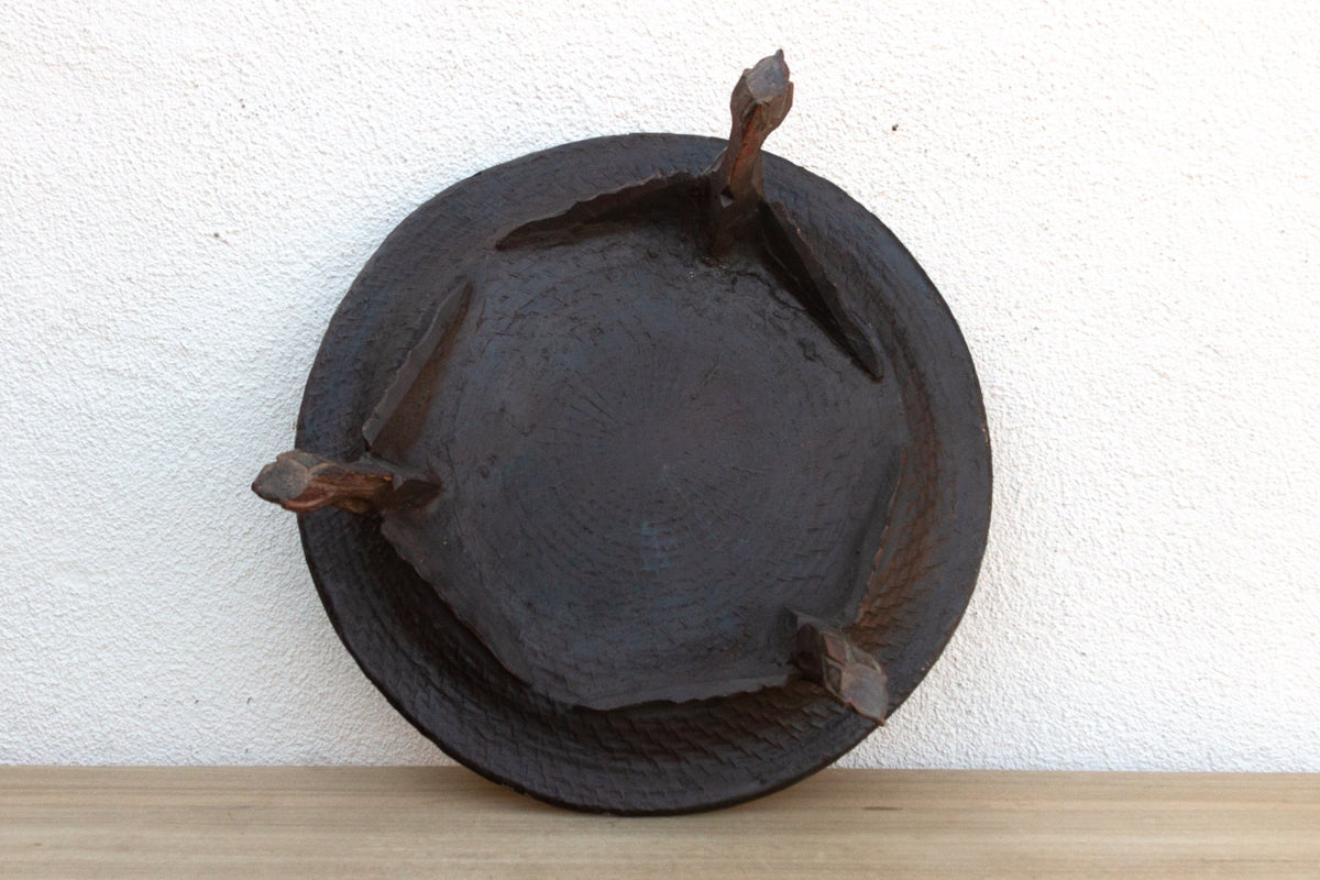 Tripod Red Lacquered Burmese Tray