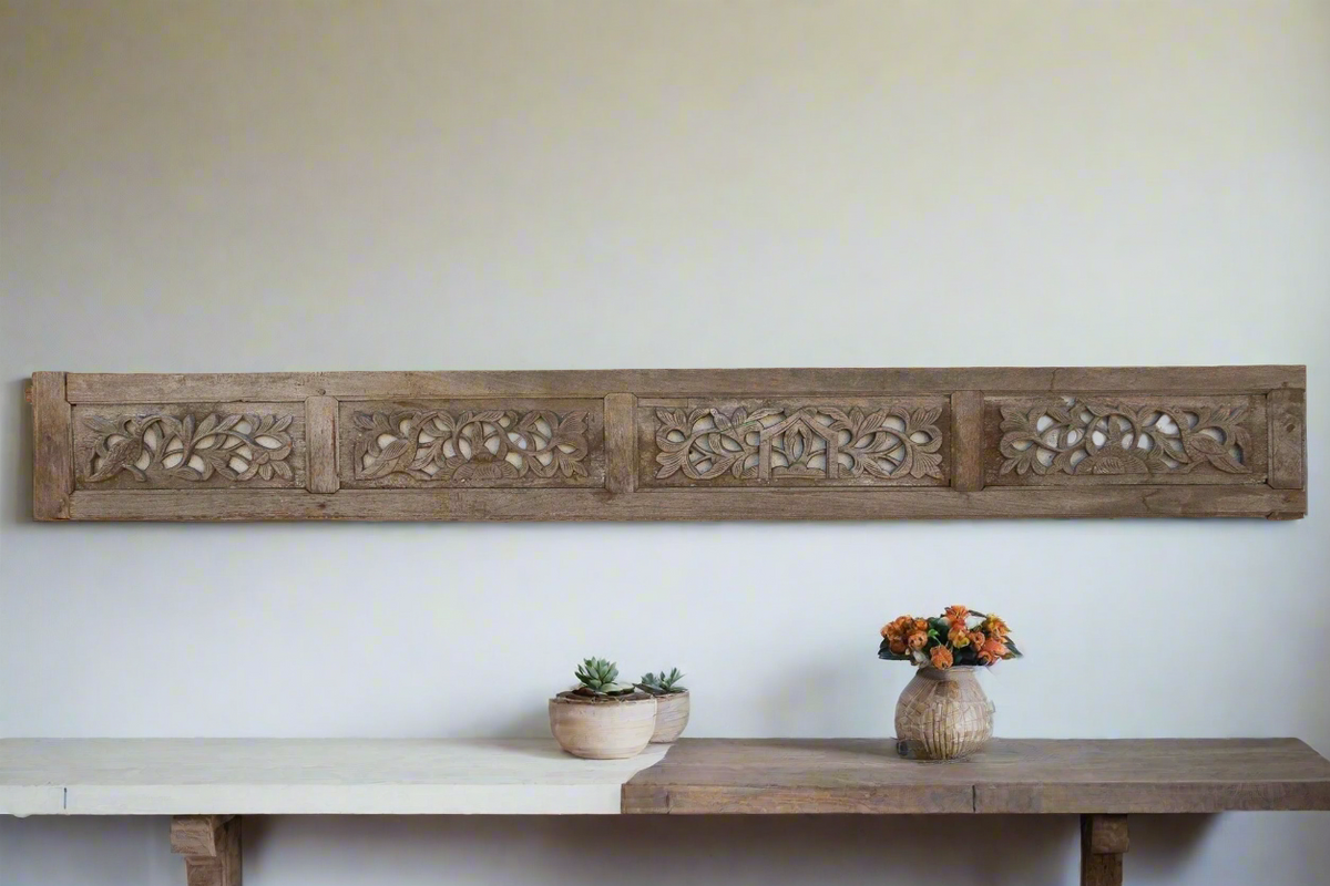 Oxidized Gray Antique Botanical Panel