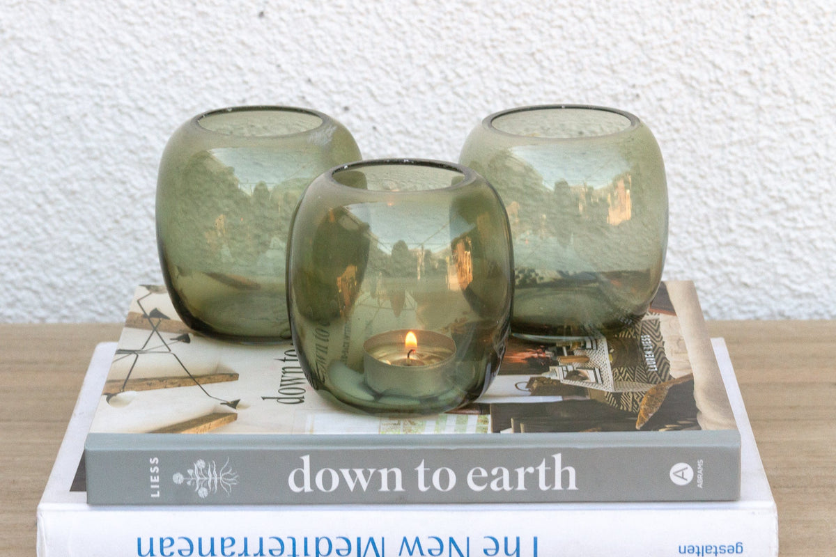 Earthy Hand-Blown Glass Votive