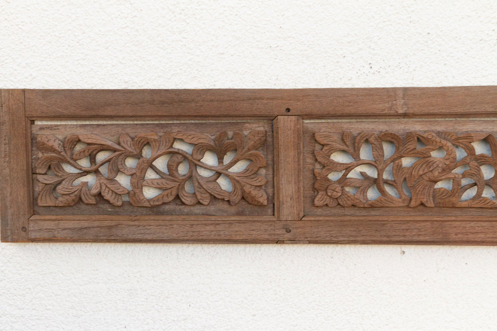 80" Long Antique Hand-carved Wall Panel