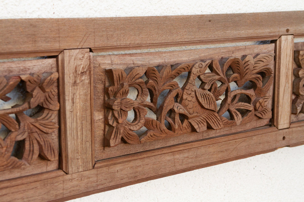 80" Long Antique Hand-carved Wall Panel