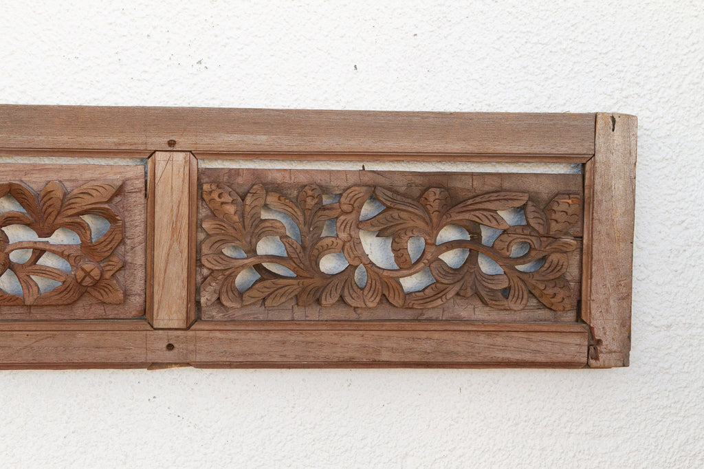 80" Long Antique Hand-carved Wall Panel