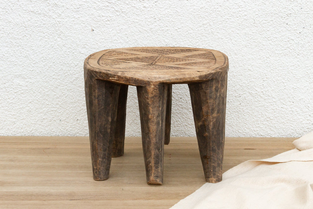 Vintage Nupe Carved Stool, Aged Patina