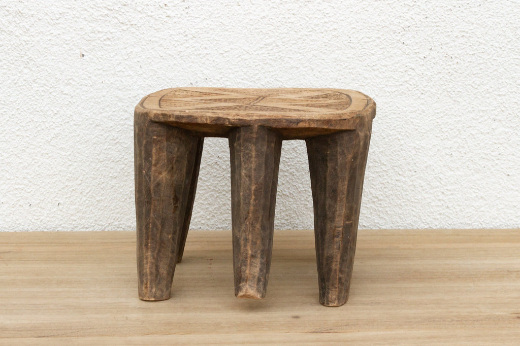 Vintage Nupe Carved Stool, Aged Patina
