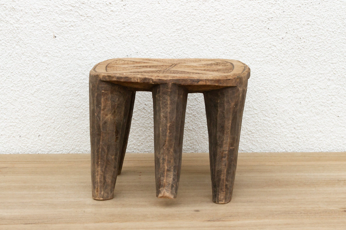 Vintage Nupe Carved Stool, Aged Patina