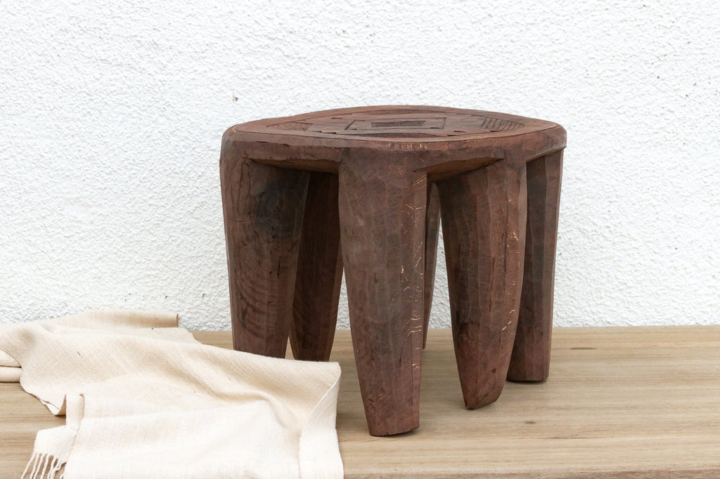 Six Legged African Carved Nupe Stool