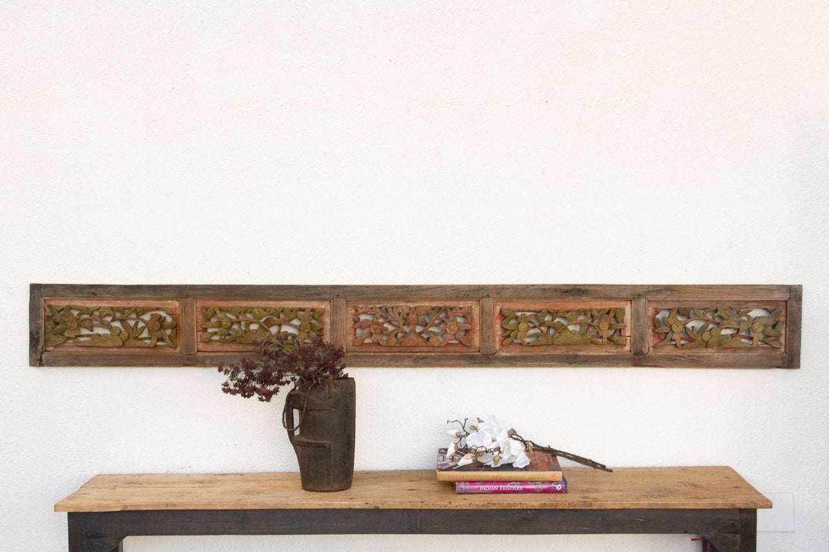 From the Silk Road, Antique Carved Wall Panel