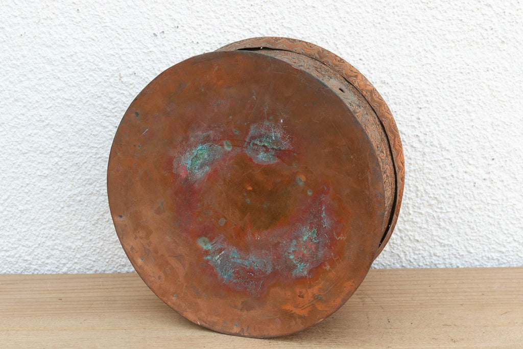 Antique Pierced Copper Indian Dowry Box