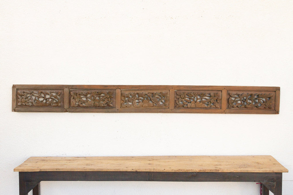 Golden Lotus, Antique Asian Carving