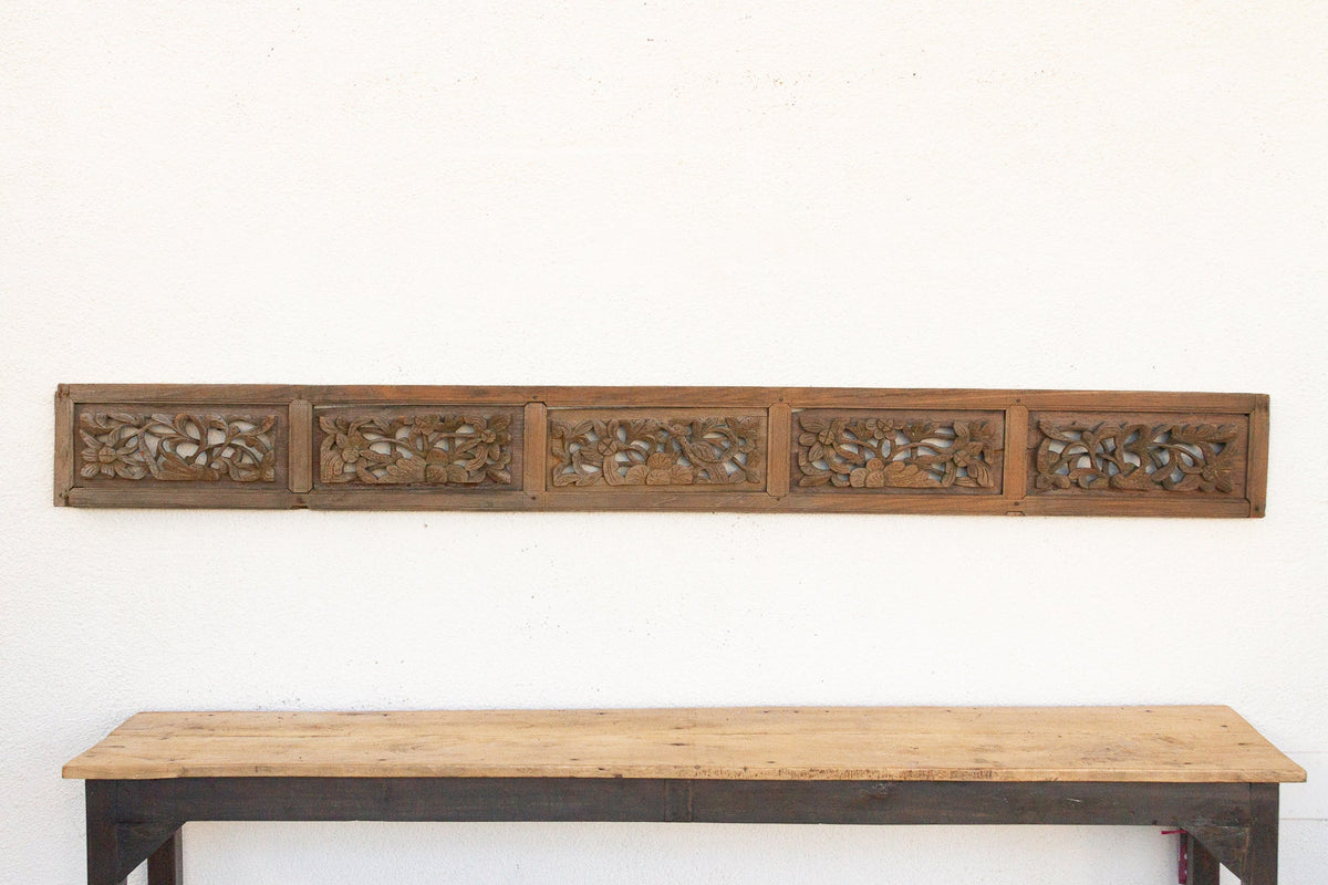 Golden Lotus, Antique Asian Carving