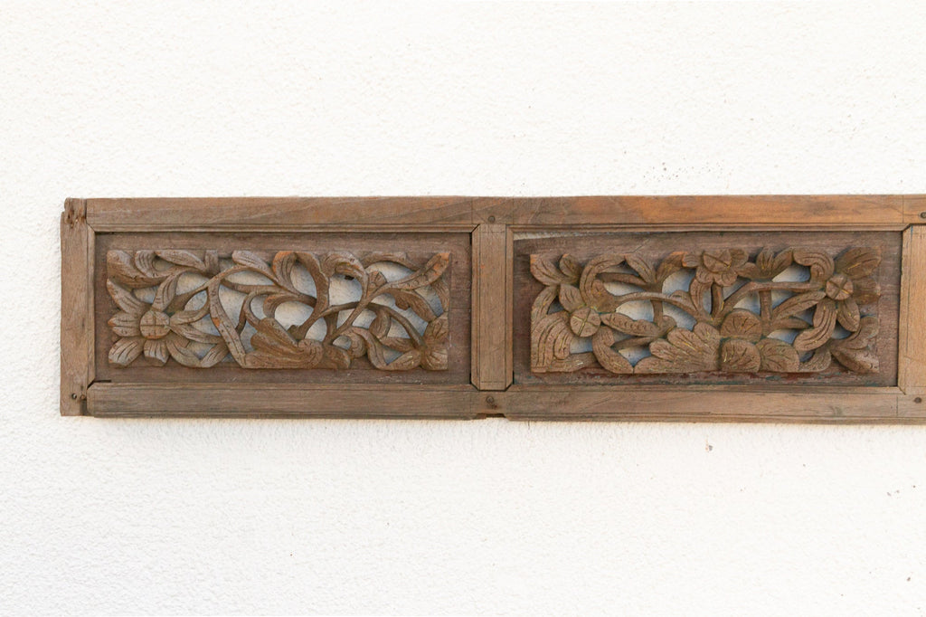 Golden Lotus, Antique Asian Carving